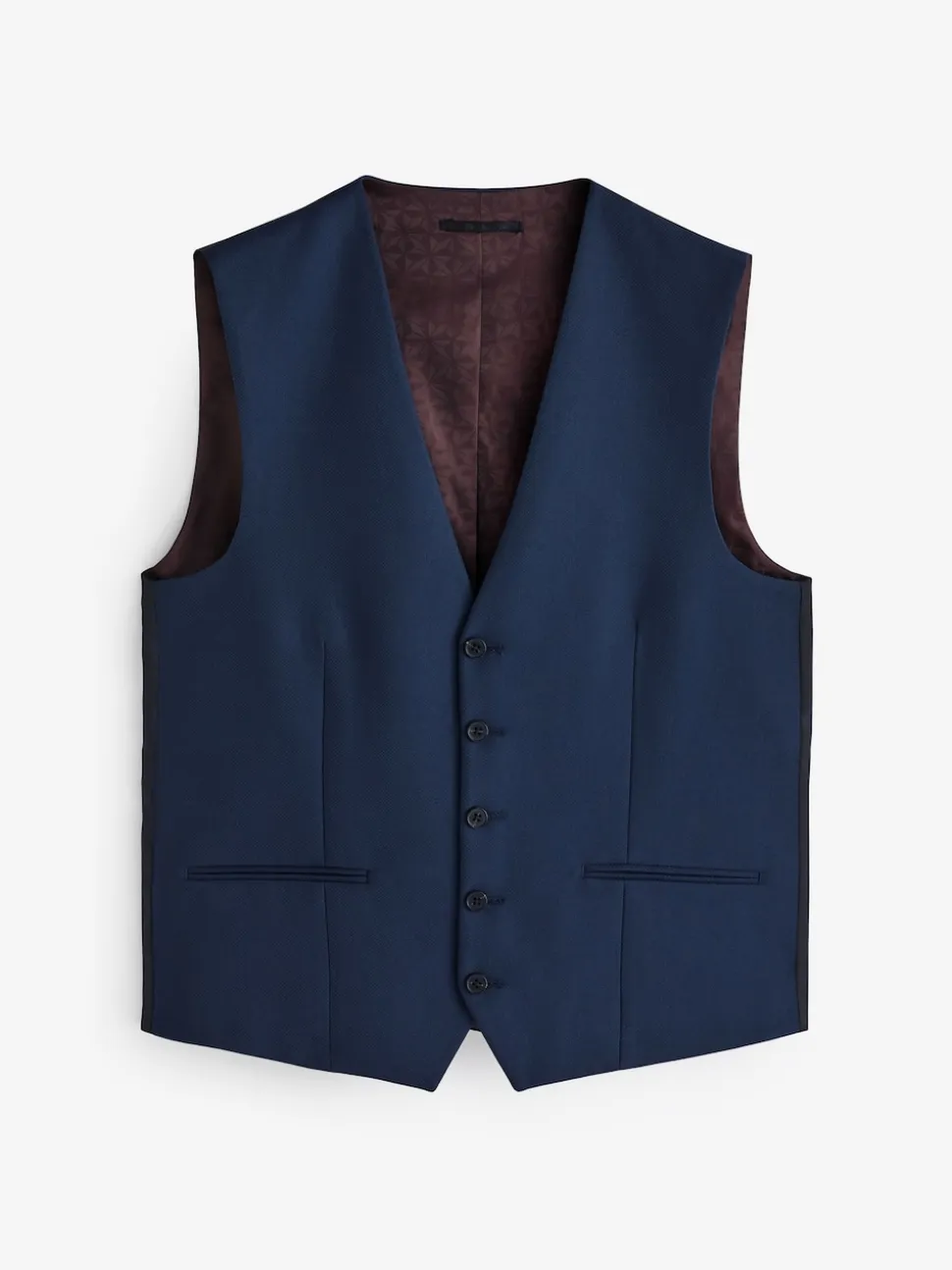 Bright Blue Textured Suit Waistcoat