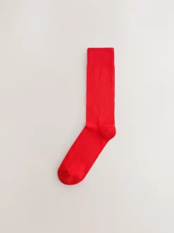 Bright Blue/Green/Red 8 Pack Embroidered Lasting Fresh Socks
