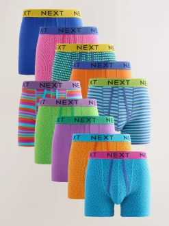 Bright Blue/Orange Spot 10 pack A-Front Boxers