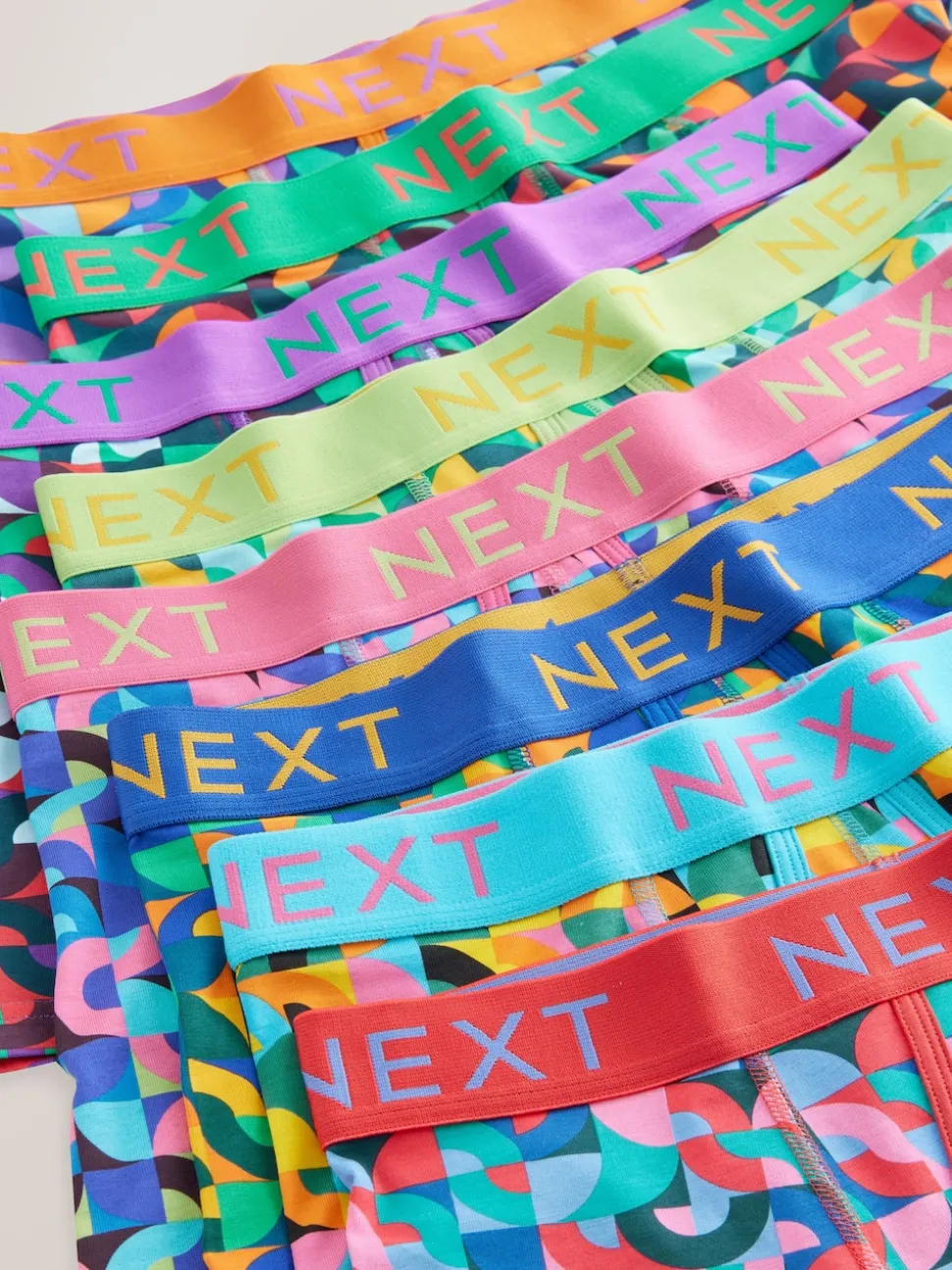 Bright Geometric Pattern A-Front Boxers 8 Pack