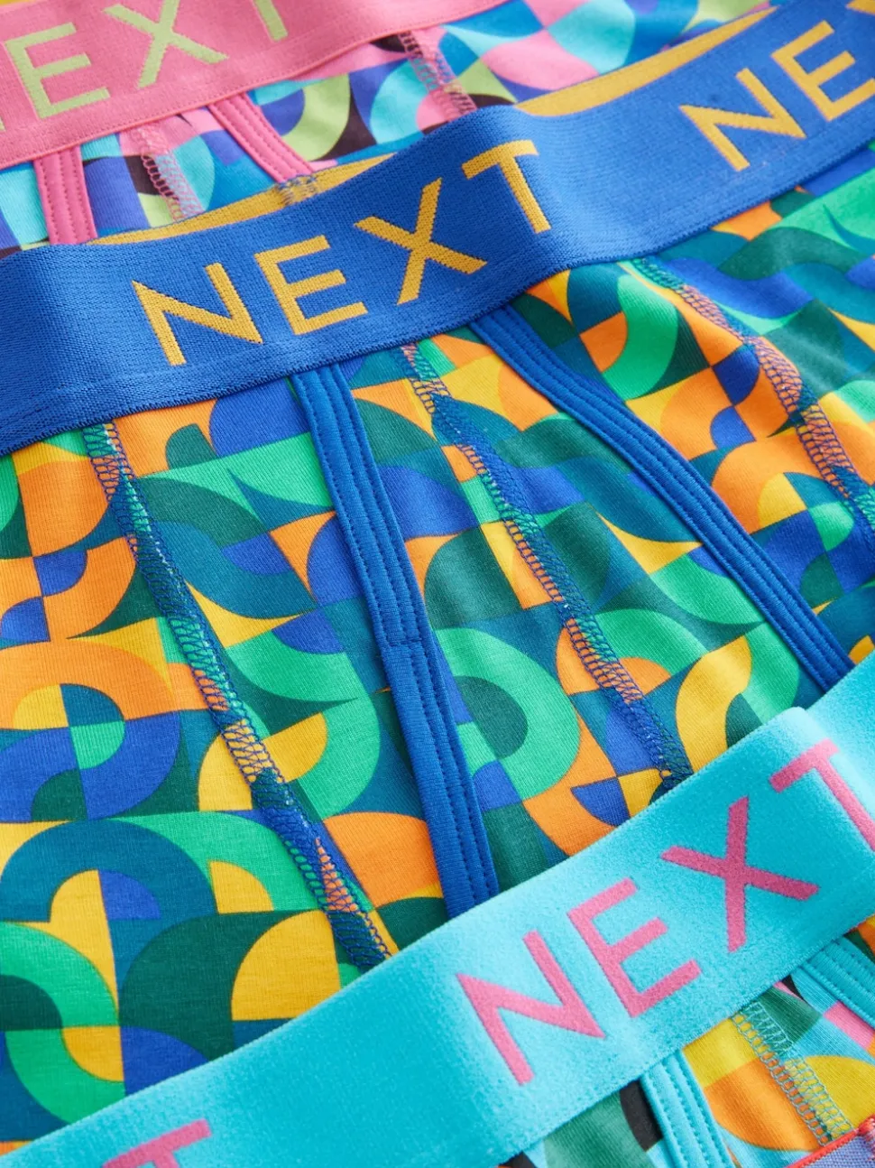 Bright Geometric Pattern A-Front Boxers 8 Pack