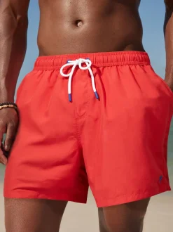 Bright Red Palm Logo Essential Swim Shorts