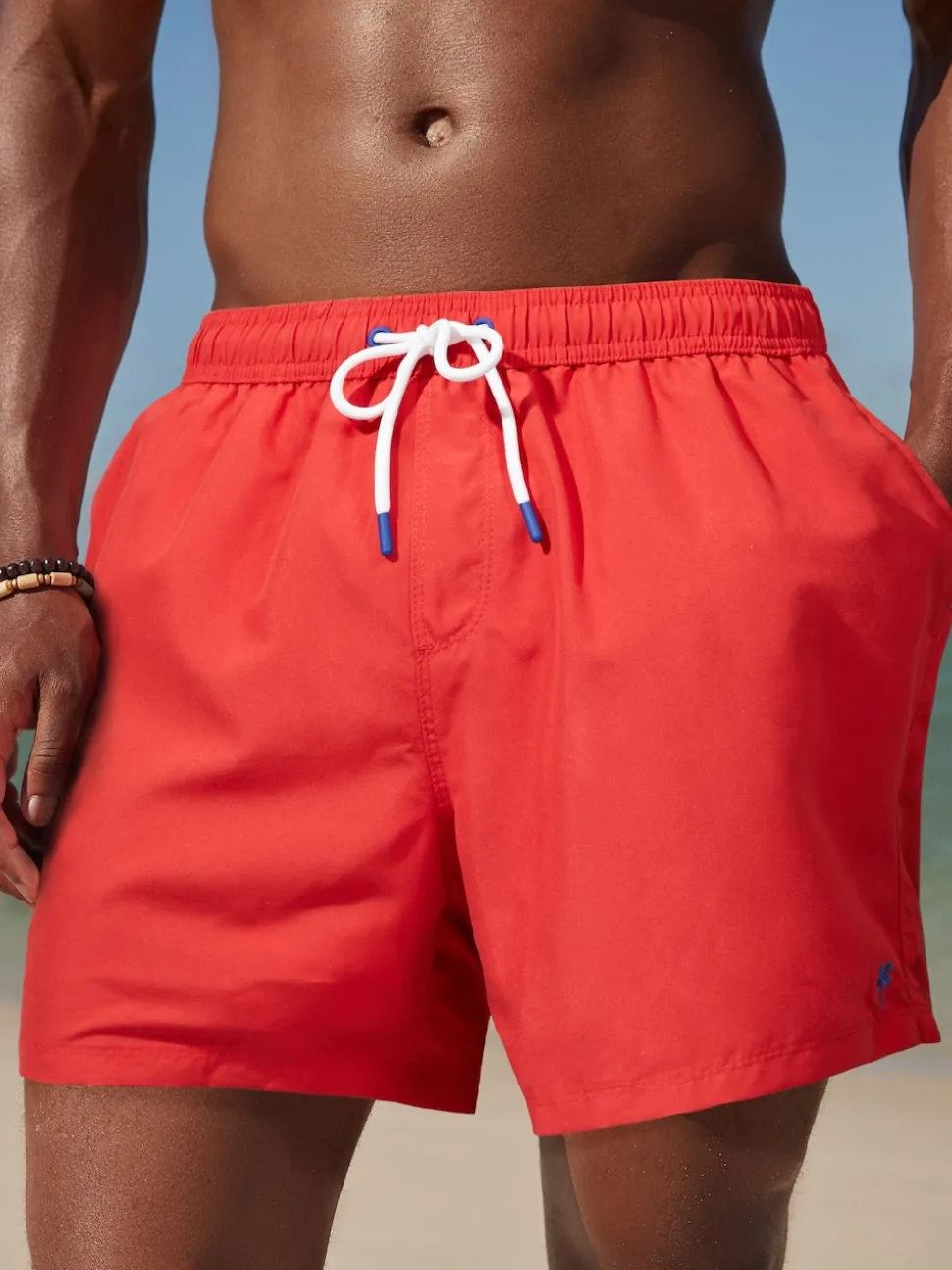 Bright Red Palm Logo Essential Swim Shorts