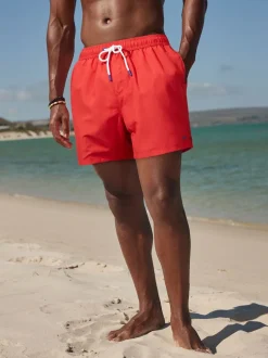Bright Red Palm Logo Essential Swim Shorts