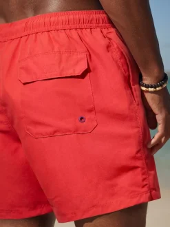 Bright Red Palm Logo Essential Swim Shorts