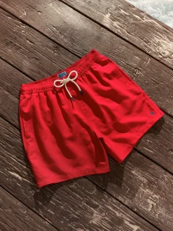 Bright Red Palm Logo Essential Swim Shorts