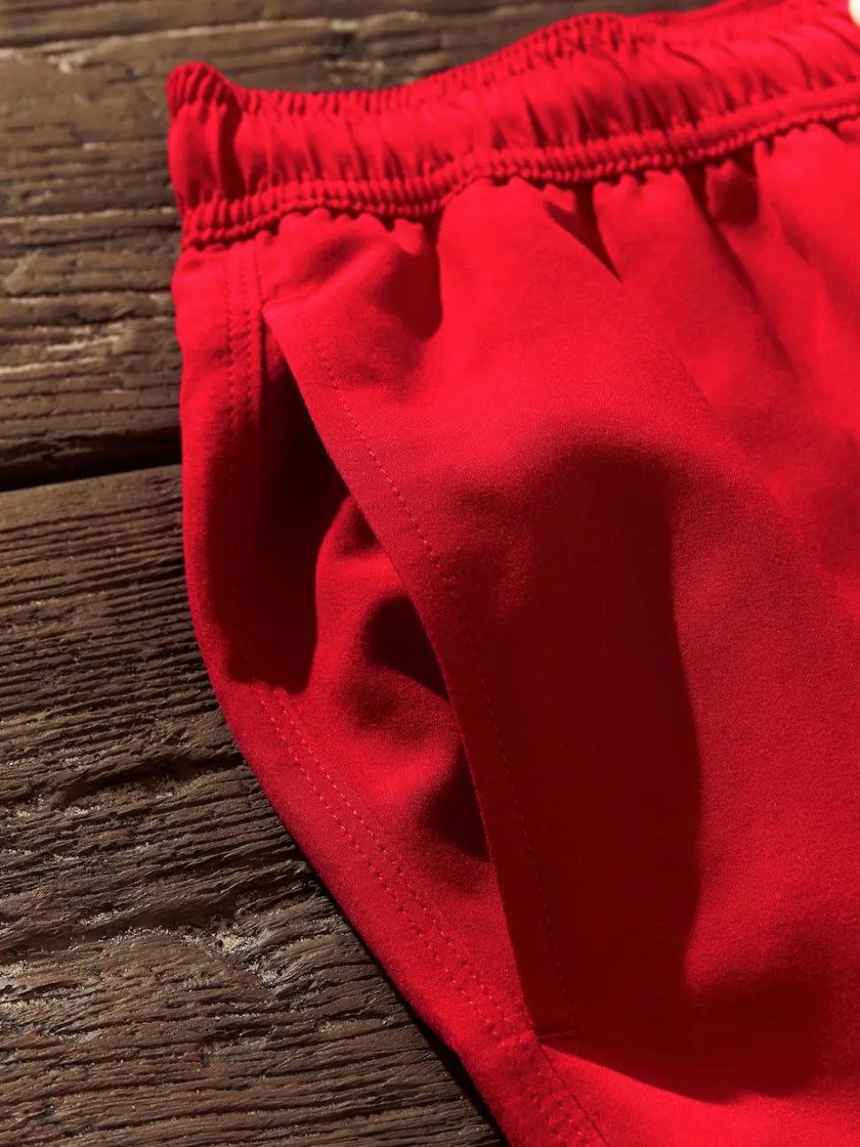 Bright Red Palm Logo Essential Swim Shorts