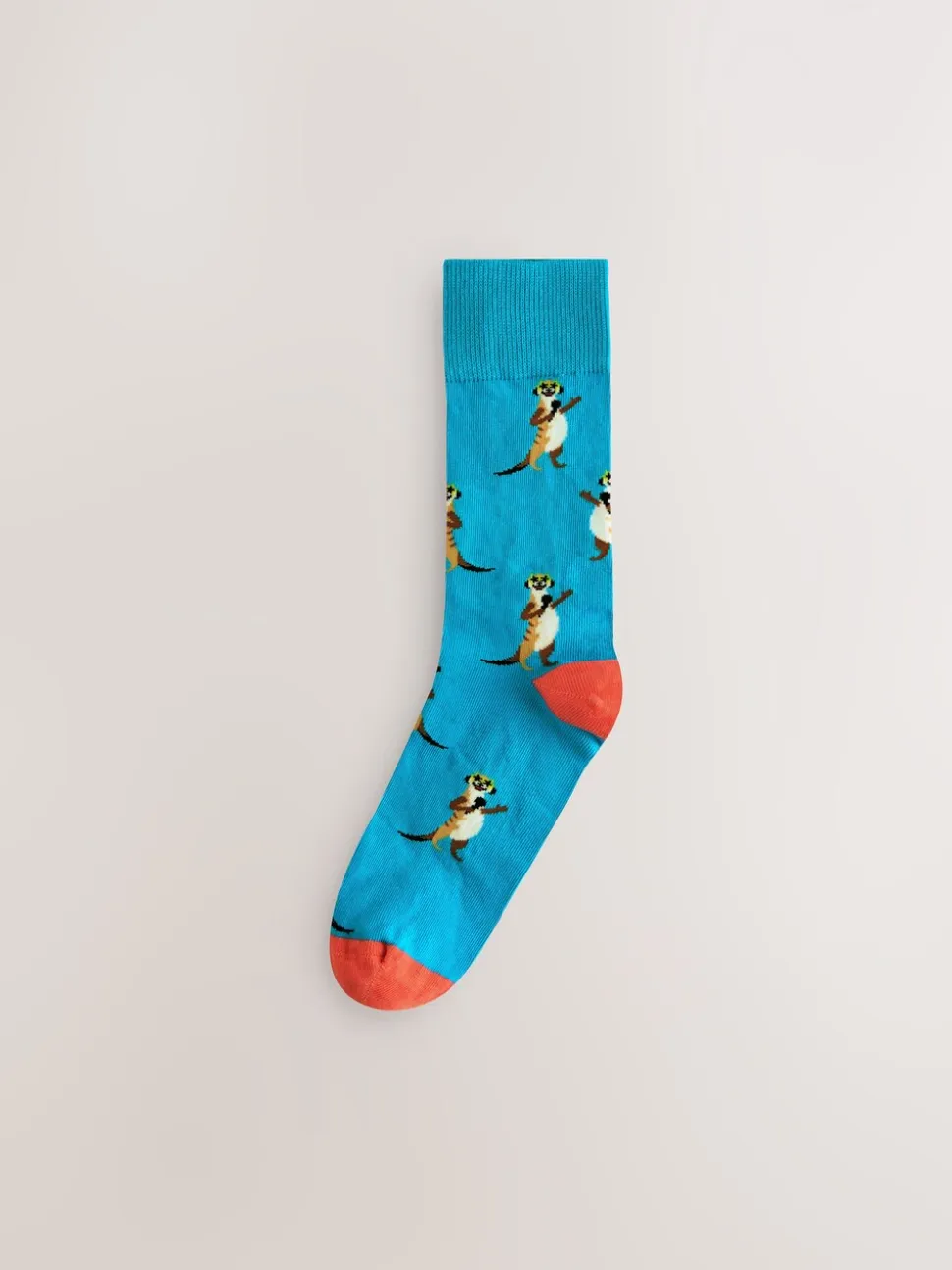 Bright Red/Orange/Blue Pattern Socks 8 Pack