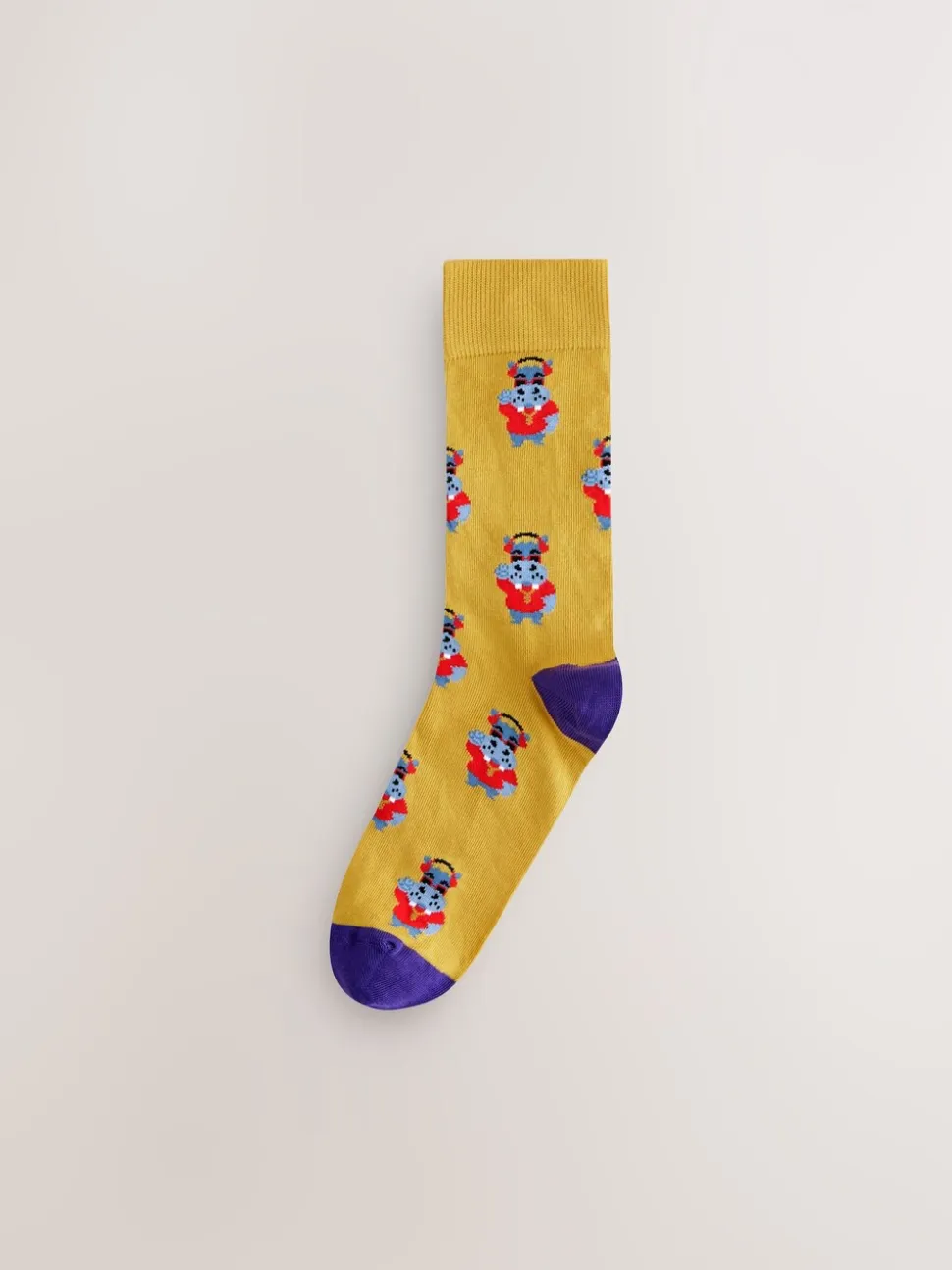 Bright Red/Orange/Blue Pattern Socks 8 Pack