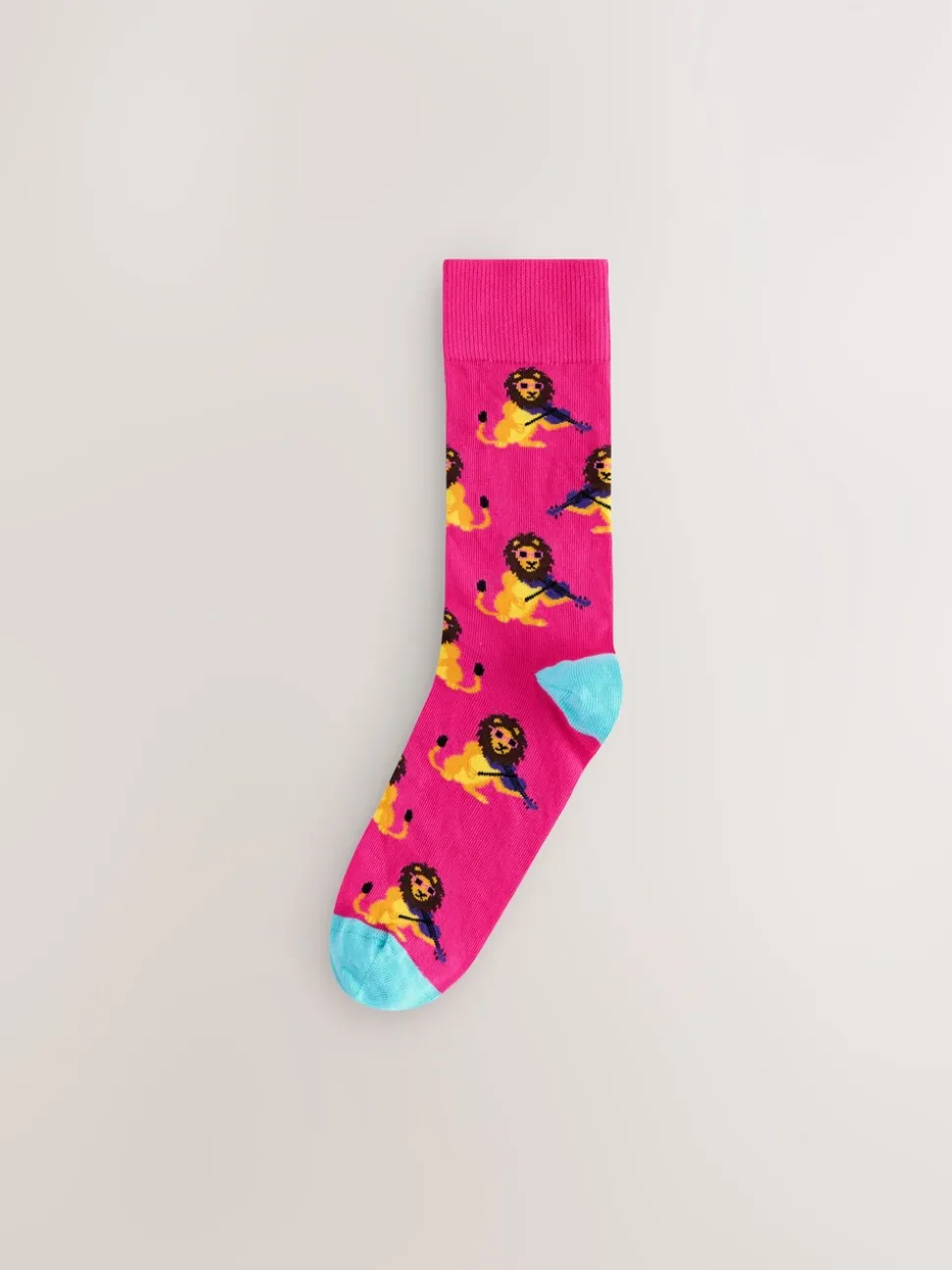 Bright Red/Orange/Blue Pattern Socks 8 Pack