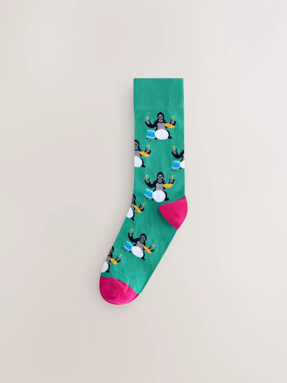 Bright Red/Orange/Blue Pattern Socks 8 Pack