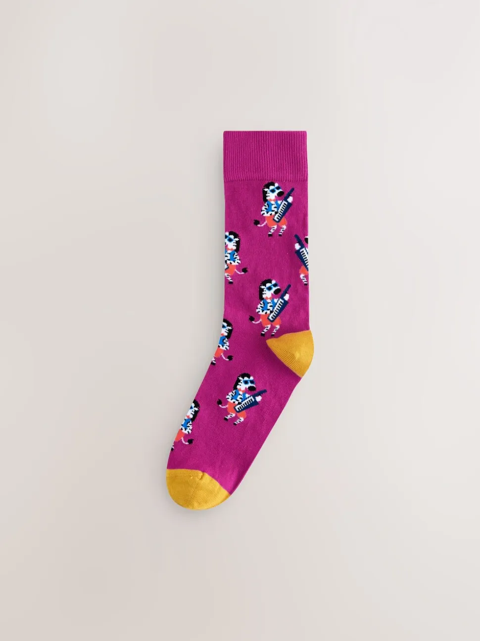 Bright Red/Orange/Blue Pattern Socks 8 Pack
