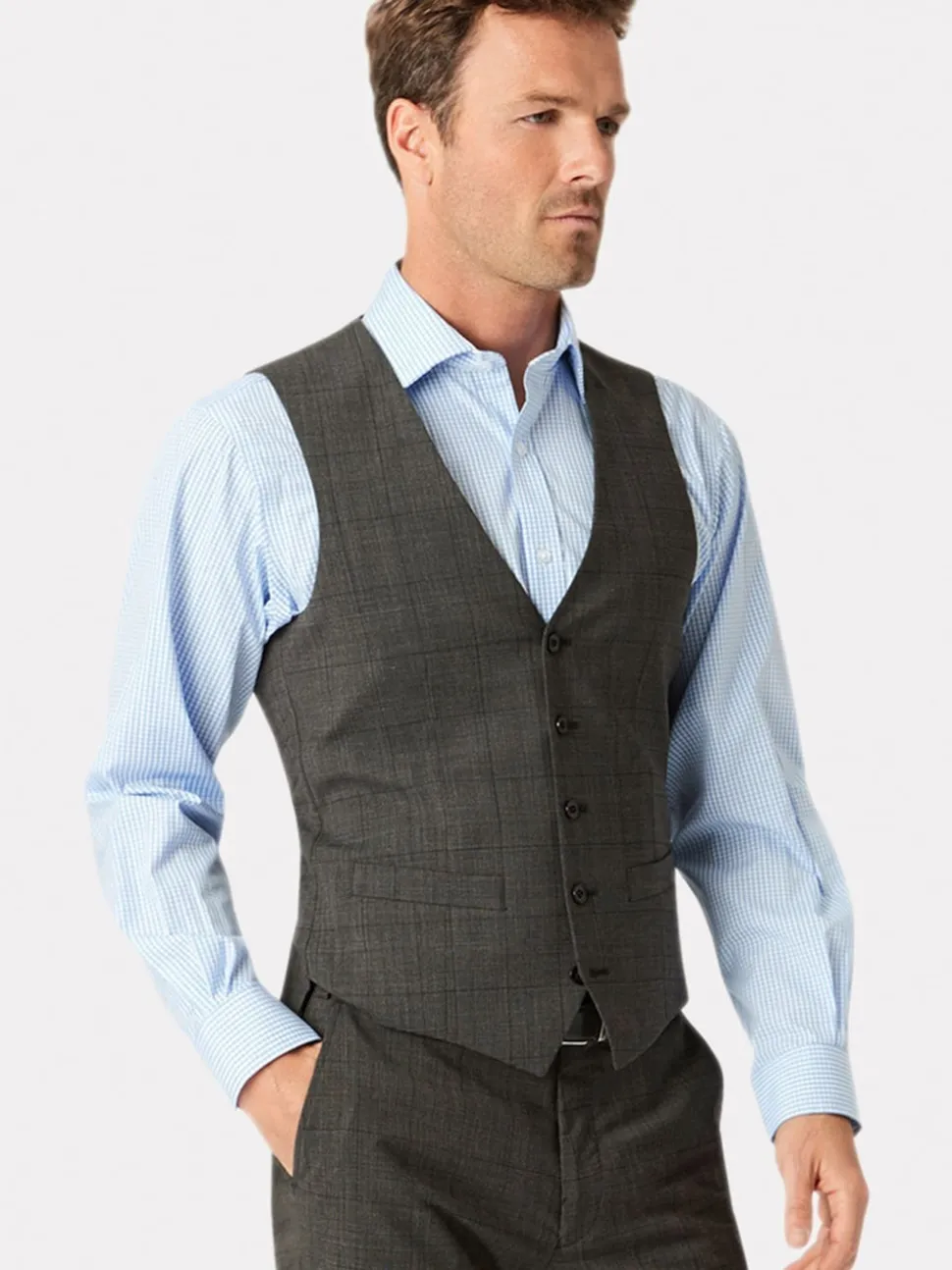 Brook Taverner Black Pure New Wool Waistcoat
