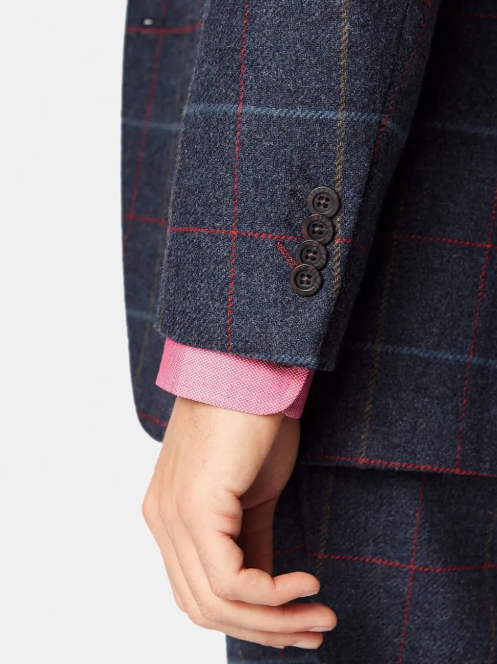 Brook Taverner Blue Check Wool Suit Jacket