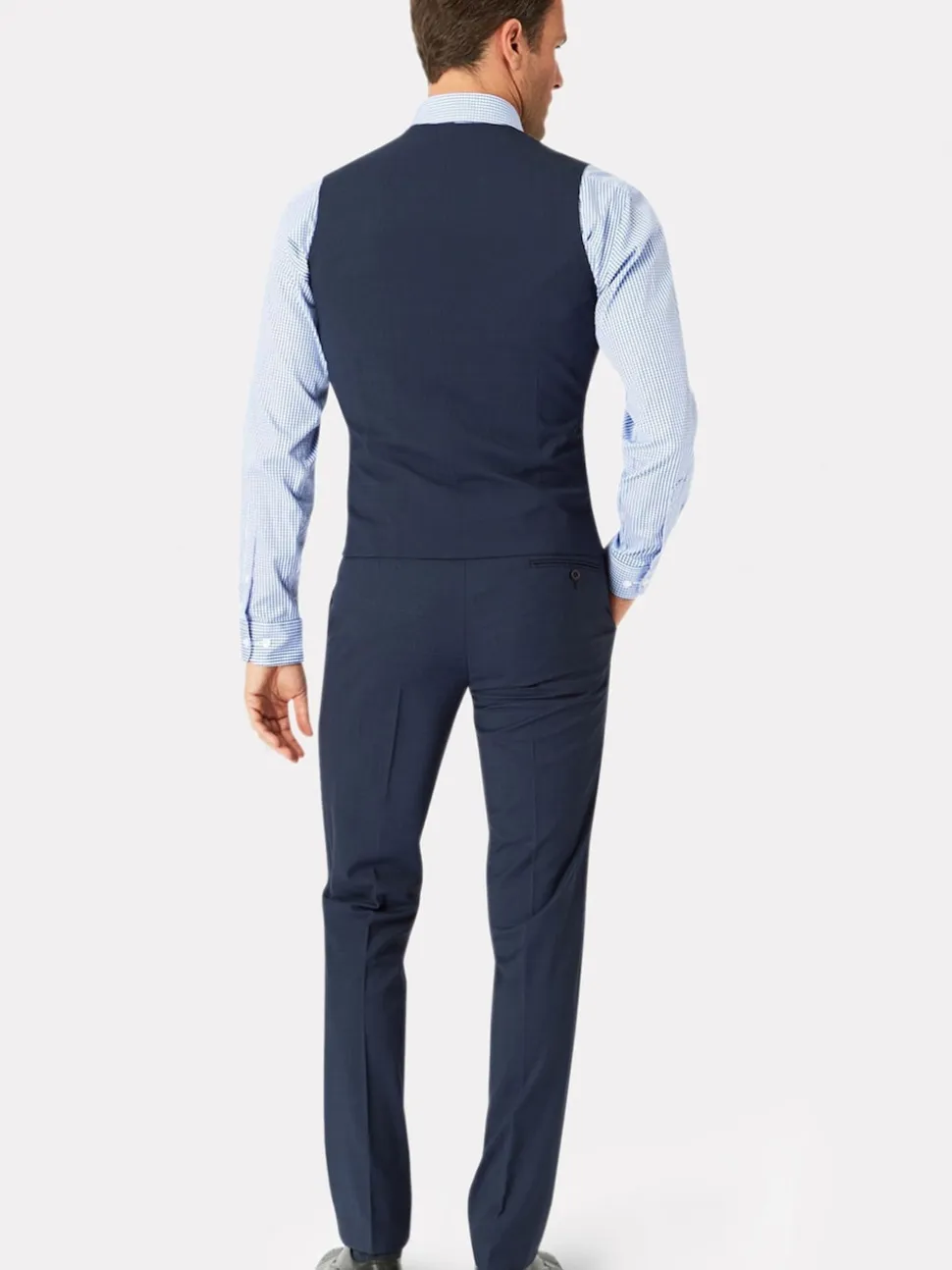 Brook Taverner Blue Check Washable Waistcoat