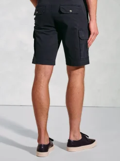 Brook Taverner Blue Cotton Stretch Cargo Shorts