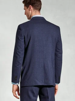 Brook Taverner Blue Linen Blend Mixer Suit Jacket
