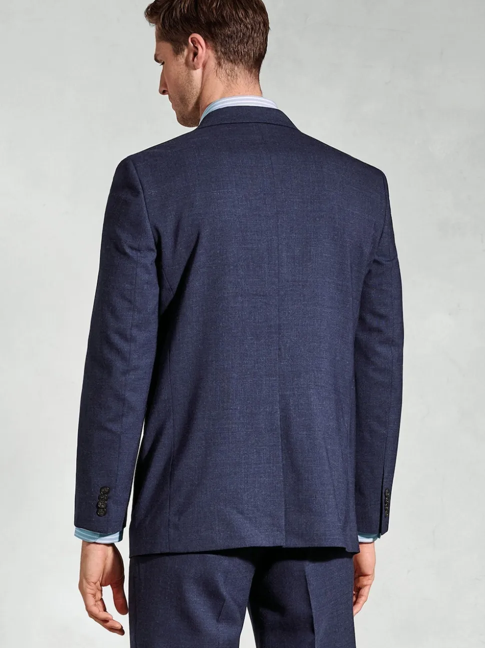 Brook Taverner Blue Linen Blend Mixer Suit Jacket