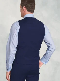 Brook Taverner Blue Plain Suit Waistcoat