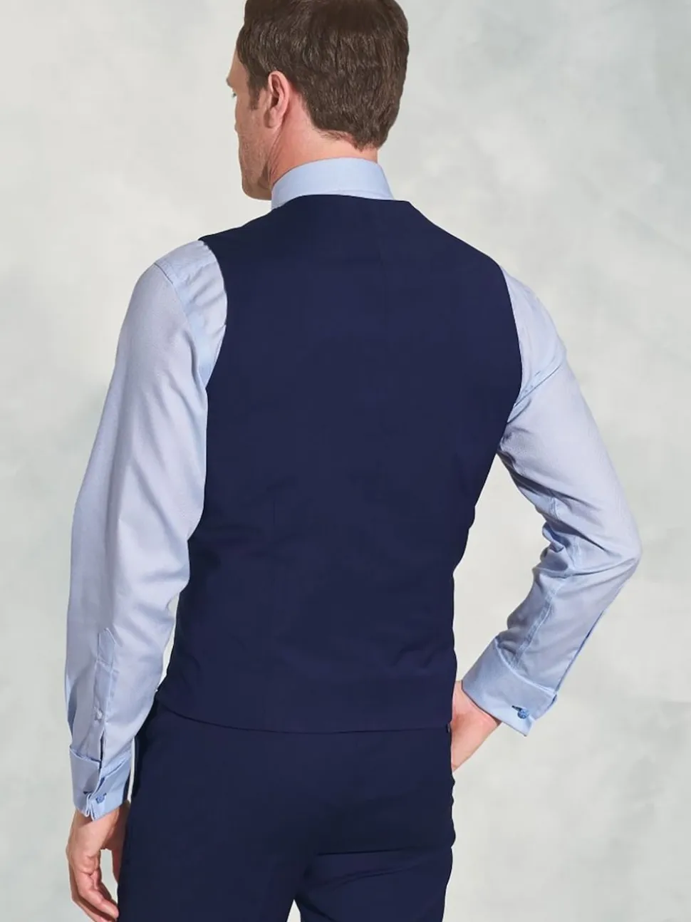Brook Taverner Blue Plain Suit Waistcoat