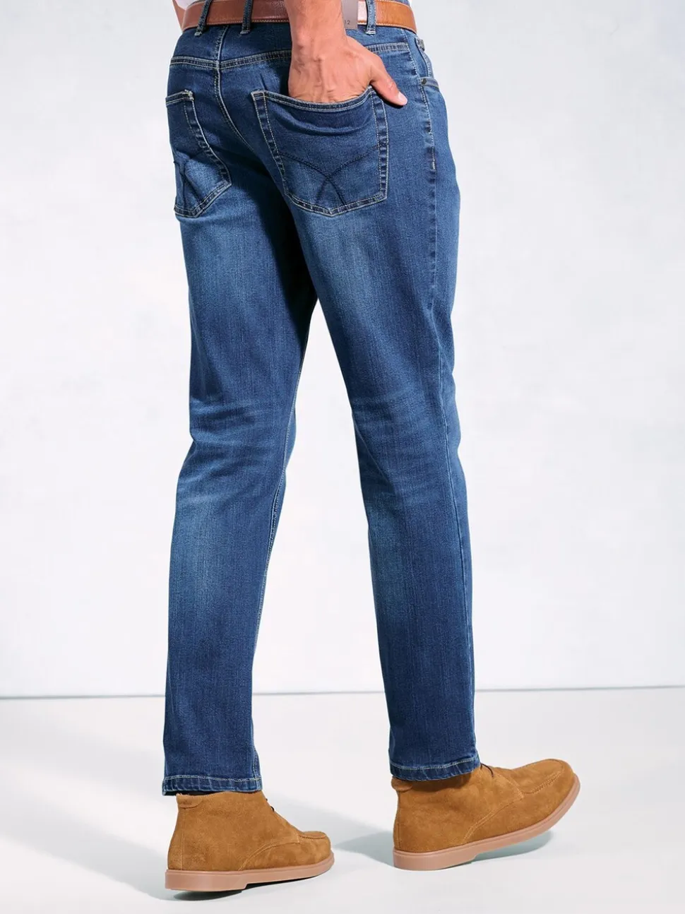 Brook Taverner Blue Tailored Fit 5 Pocket Denim Jeans