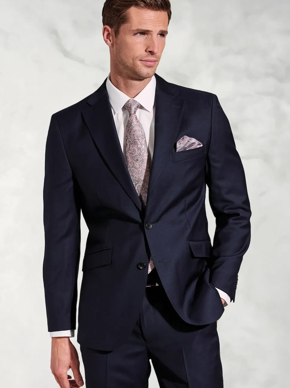 Brook Taverner Blue Wool Suit Jacket