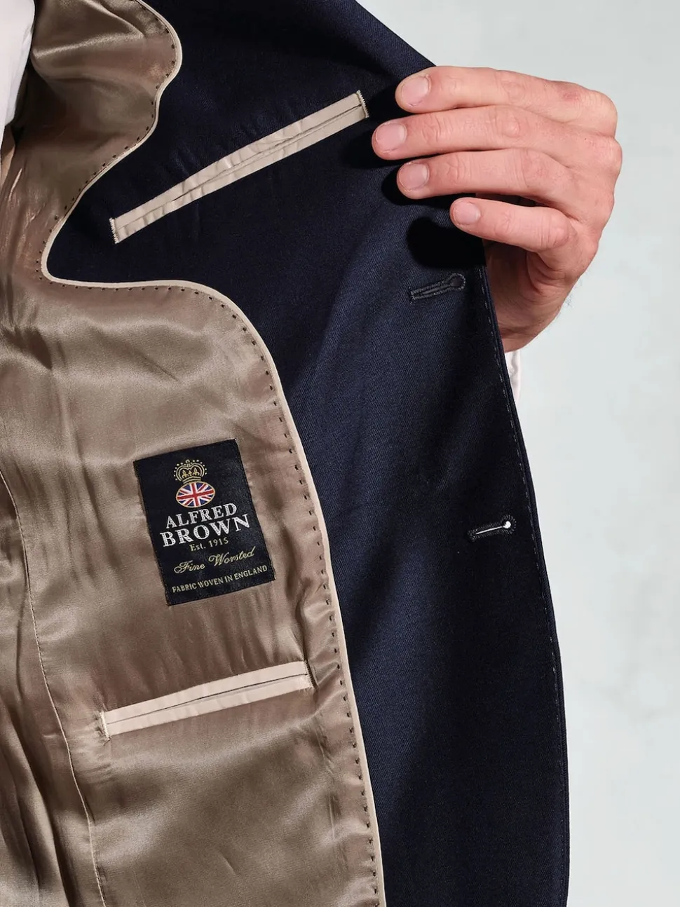 Brook Taverner Blue Wool Suit Jacket