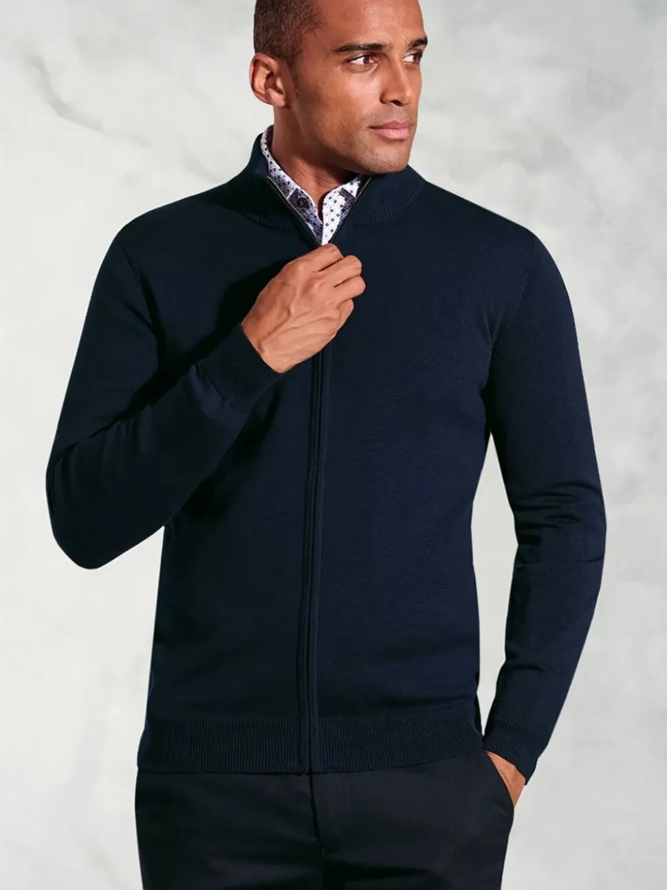 Brook Taverner Blue Zip Through Cardigan