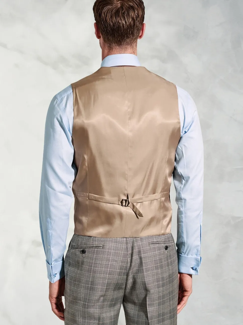 Brook Taverner Brown Wool POW Check Suit Waistcoat
