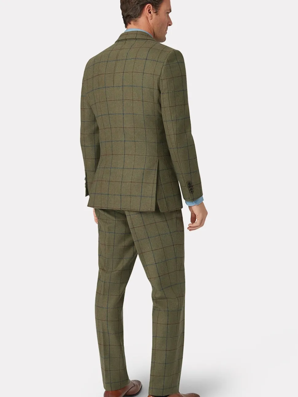 Brook Taverner Green Check Wool Suit Jacket