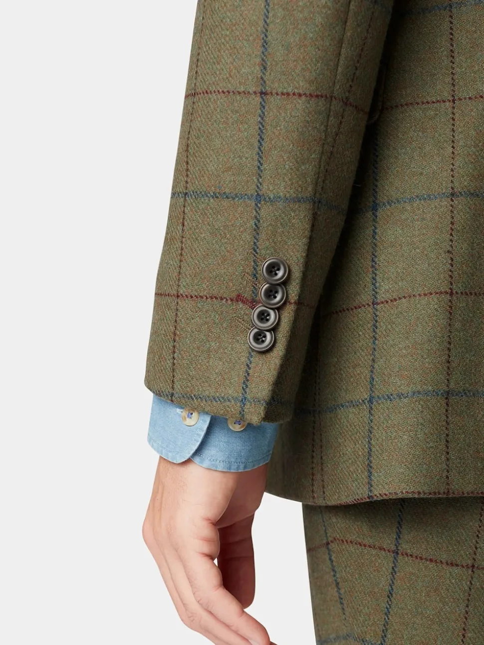 Brook Taverner Green Check Wool Suit Jacket