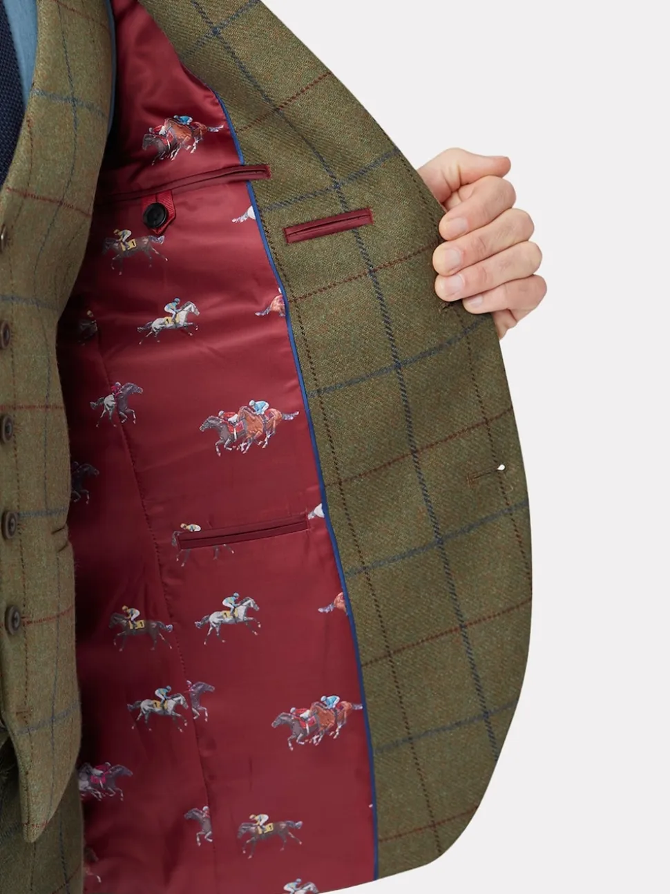 Brook Taverner Green Check Wool Suit Jacket