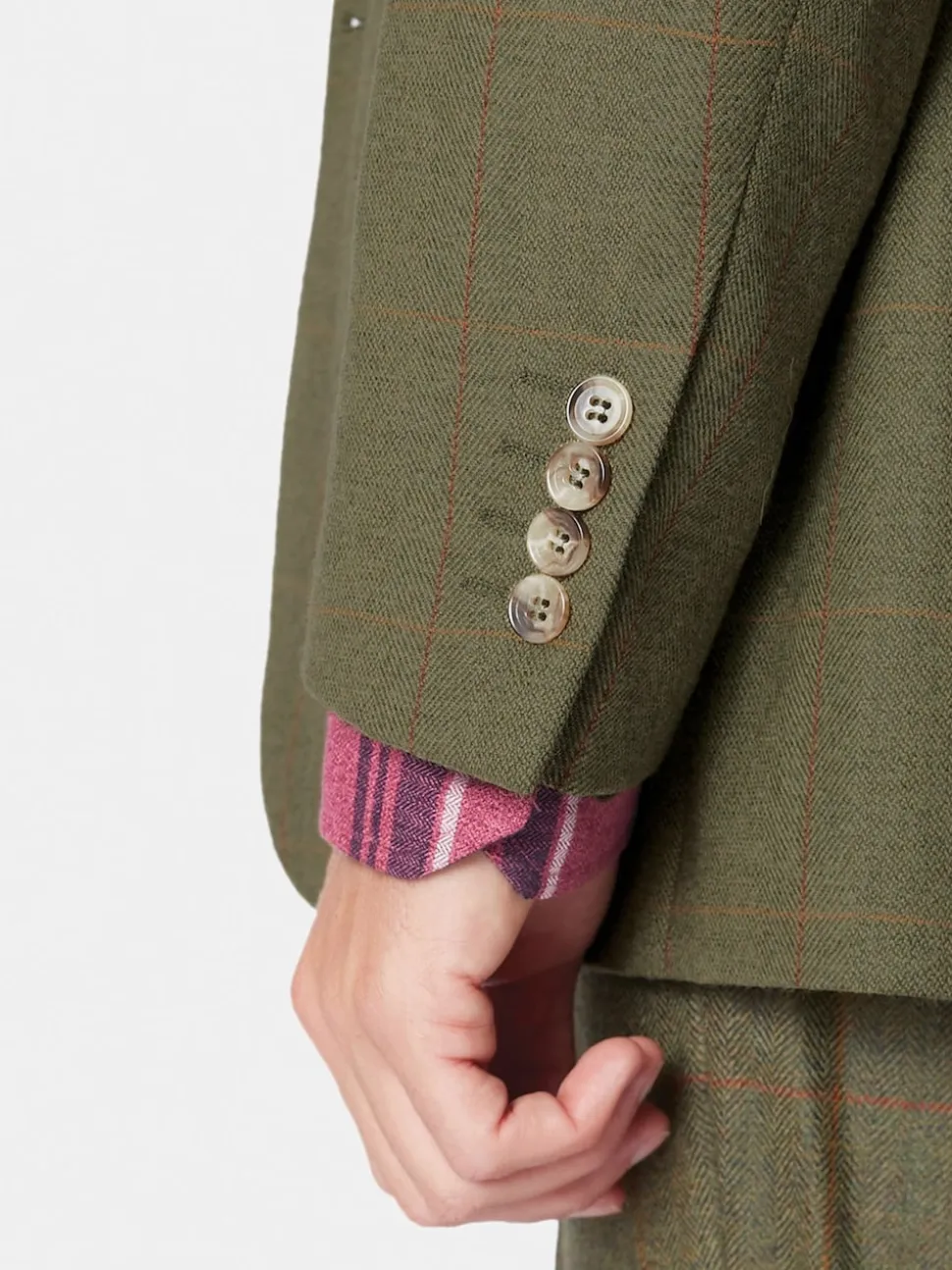 Brook Taverner Green Wool Check Suit Jacket