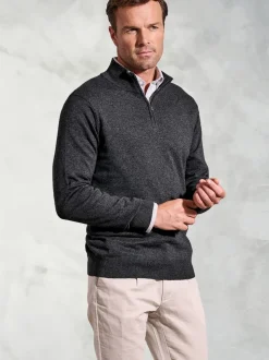 Brook Taverner Grey Dark Quarter Zip Jumper