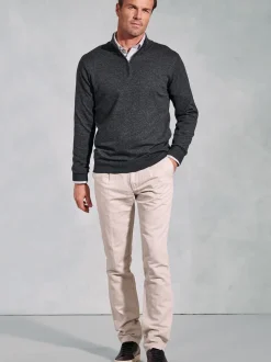 Brook Taverner Grey Dark Quarter Zip Jumper