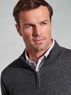 Brook Taverner Grey Dark Quarter Zip Jumper