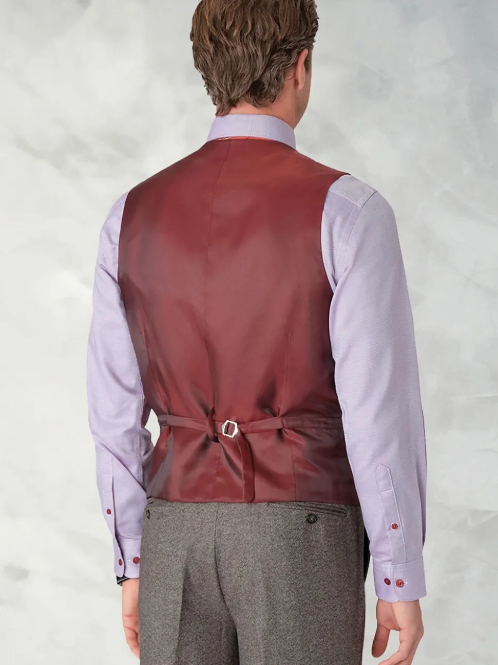 Brook Taverner Grey Donegal Wool Suit Waistcoat