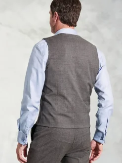 Brook Taverner Grey Plain Suit Waistcoat