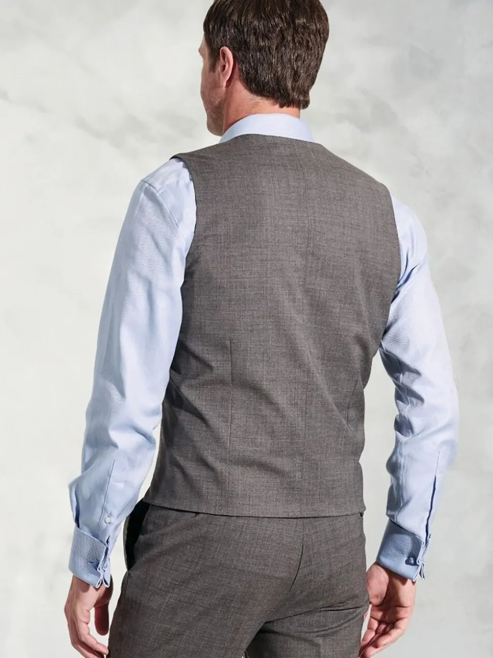 Brook Taverner Grey Plain Suit Waistcoat