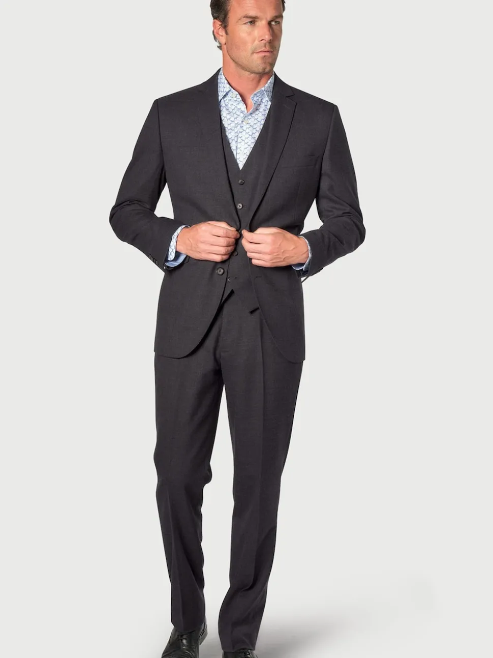 Brook Taverner Grey Wool Blend Suit Jacket