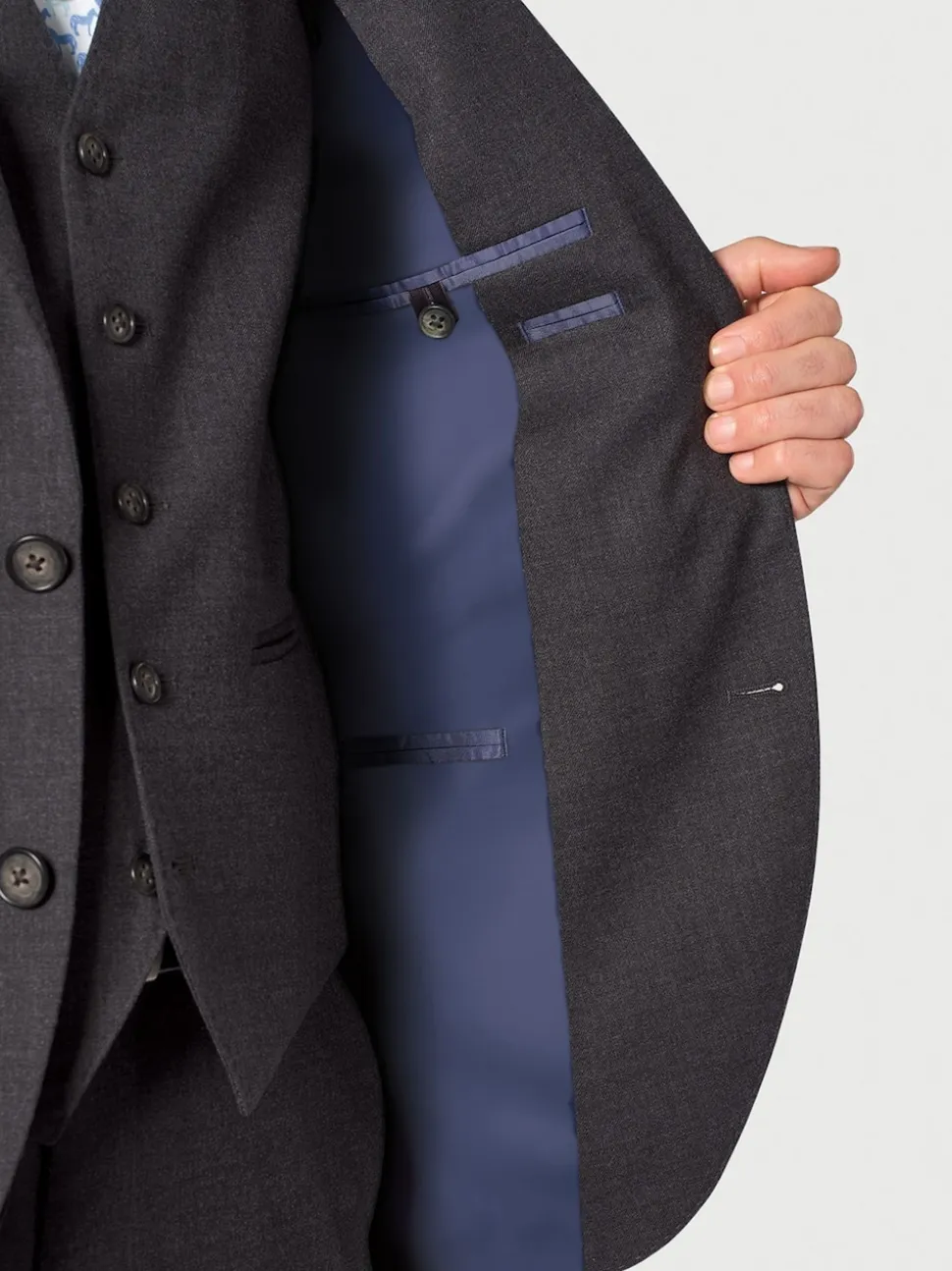 Brook Taverner Grey Wool Blend Suit Jacket
