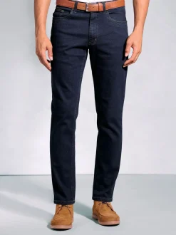Brook Taverner Navy Blue Tailored Fit 5 Pocket Denim Jeans