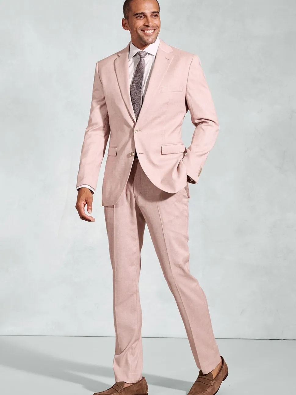 Brook Taverner Pink Textured Occasion Suit Jacket