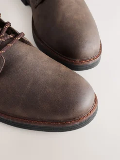 Brown Borg Lined Cord Trim Boots