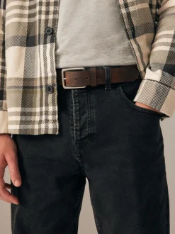Brown Burnished Leather Belt