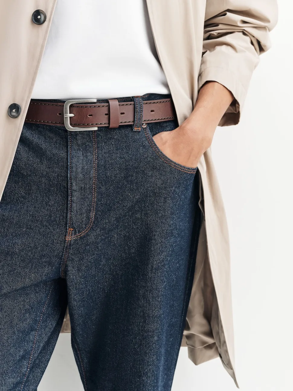 Brown Casual Leather Belt