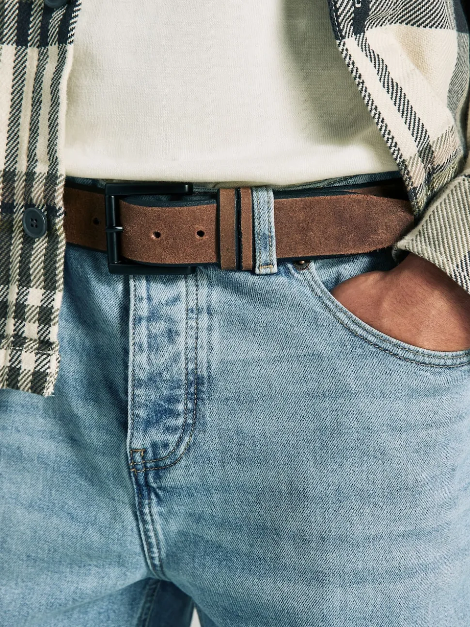 Brown Casual Leather Belt