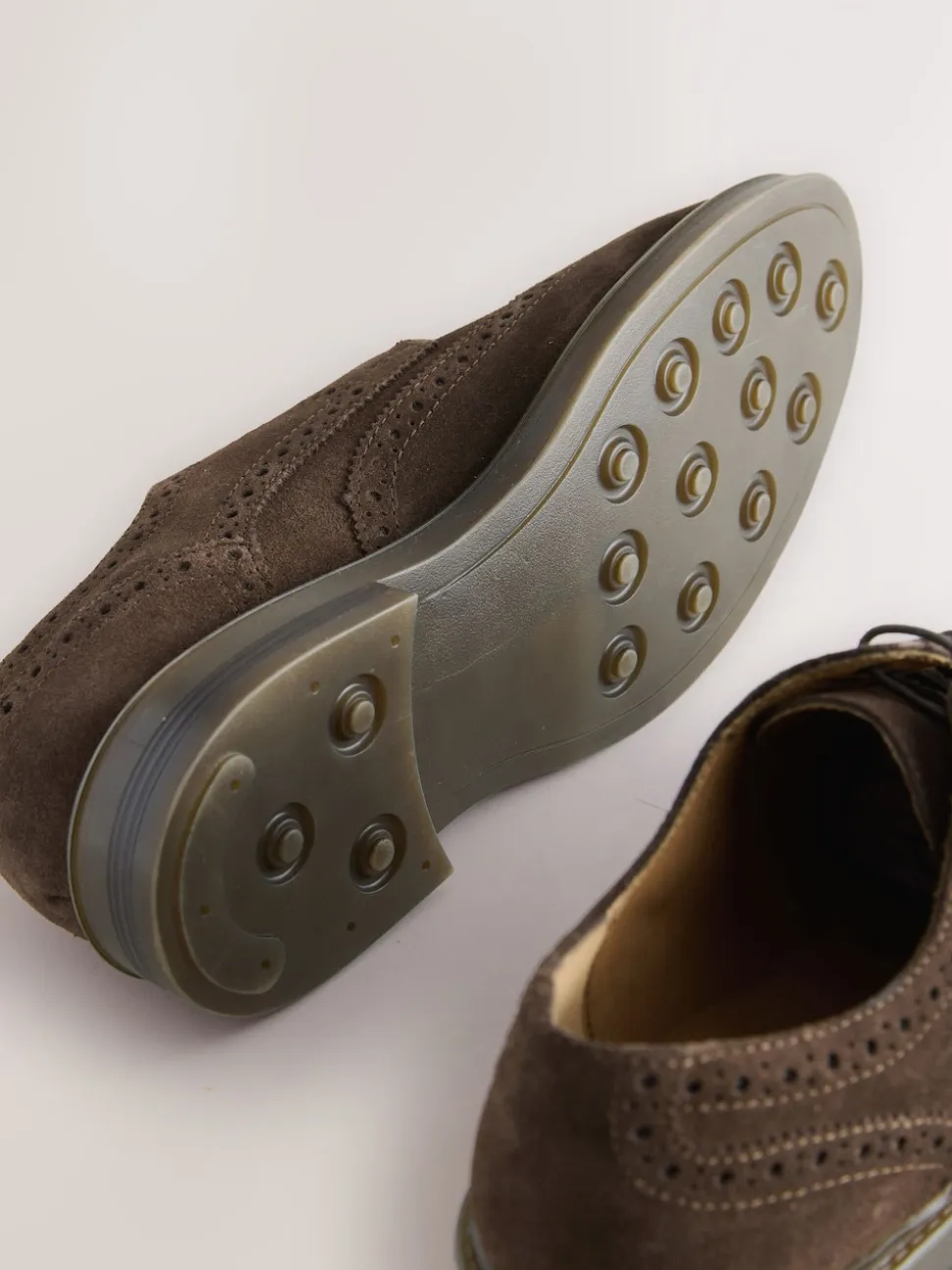 Brown Chunky Suede Brogue Shoes