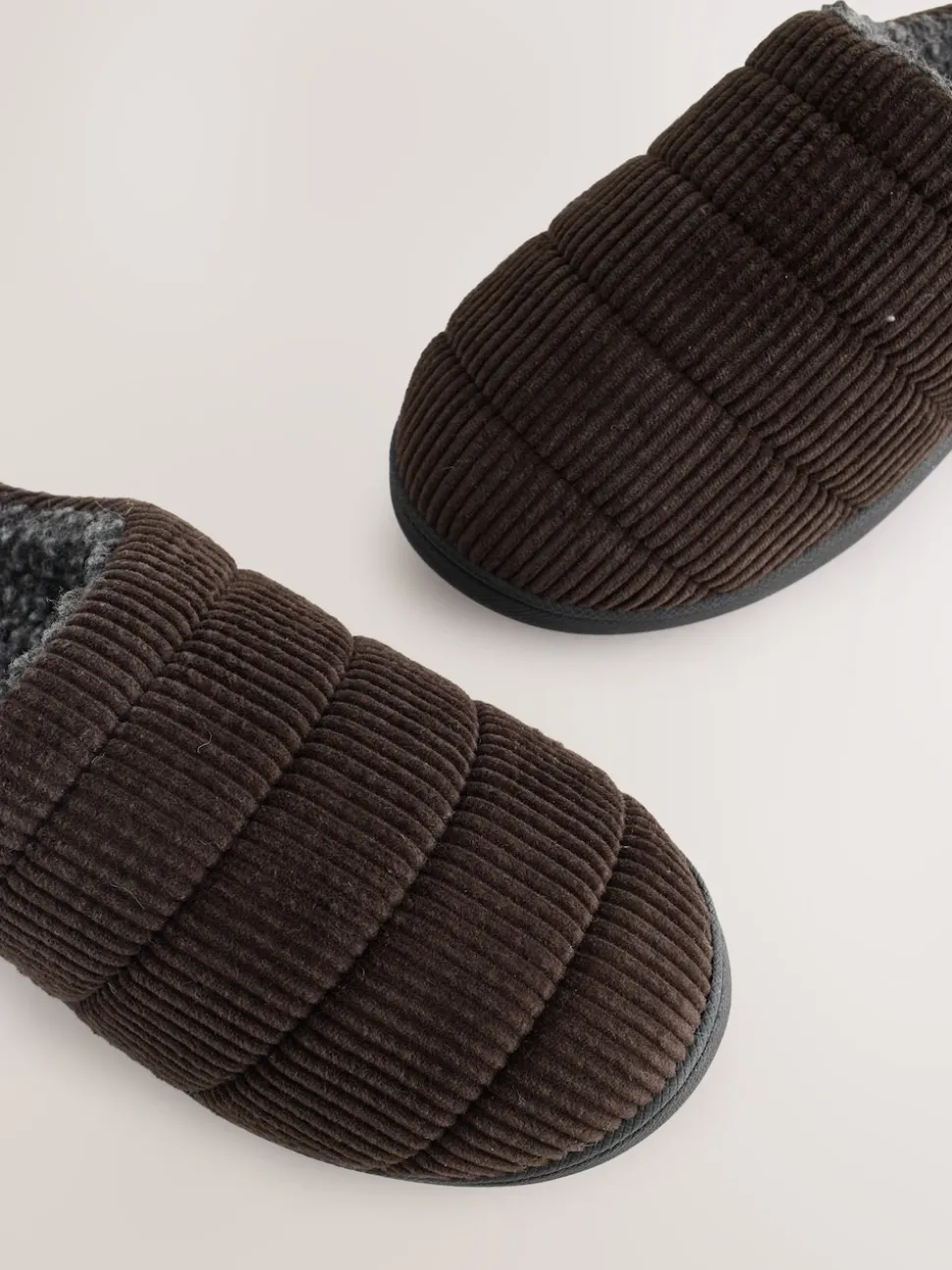 Brown Cord Mule Slippers