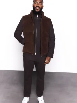 Brown Corduroy Padded Gilet